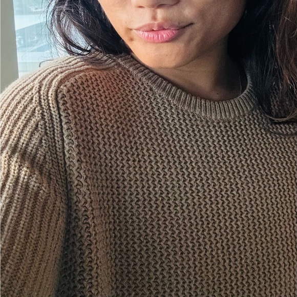 Tommy Hilfiger Beige Camel Knit Jumper Crew Neck Oversized Sweater - Picture 10 of 10